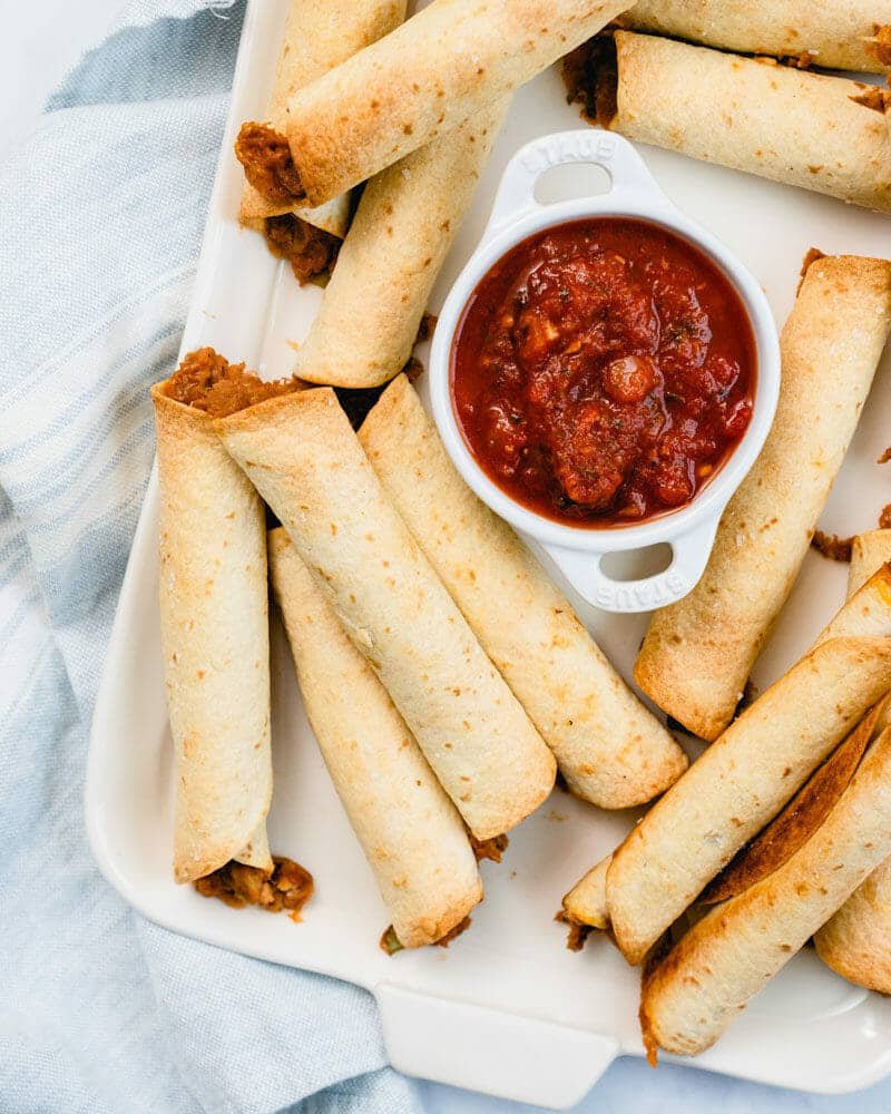 Baked flautas (taquitos)