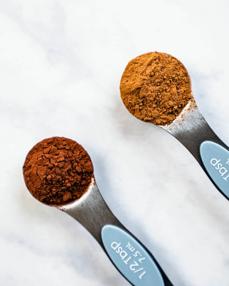&frac12; Tbsp full of Dutch process and another one full of regular cocoa powder