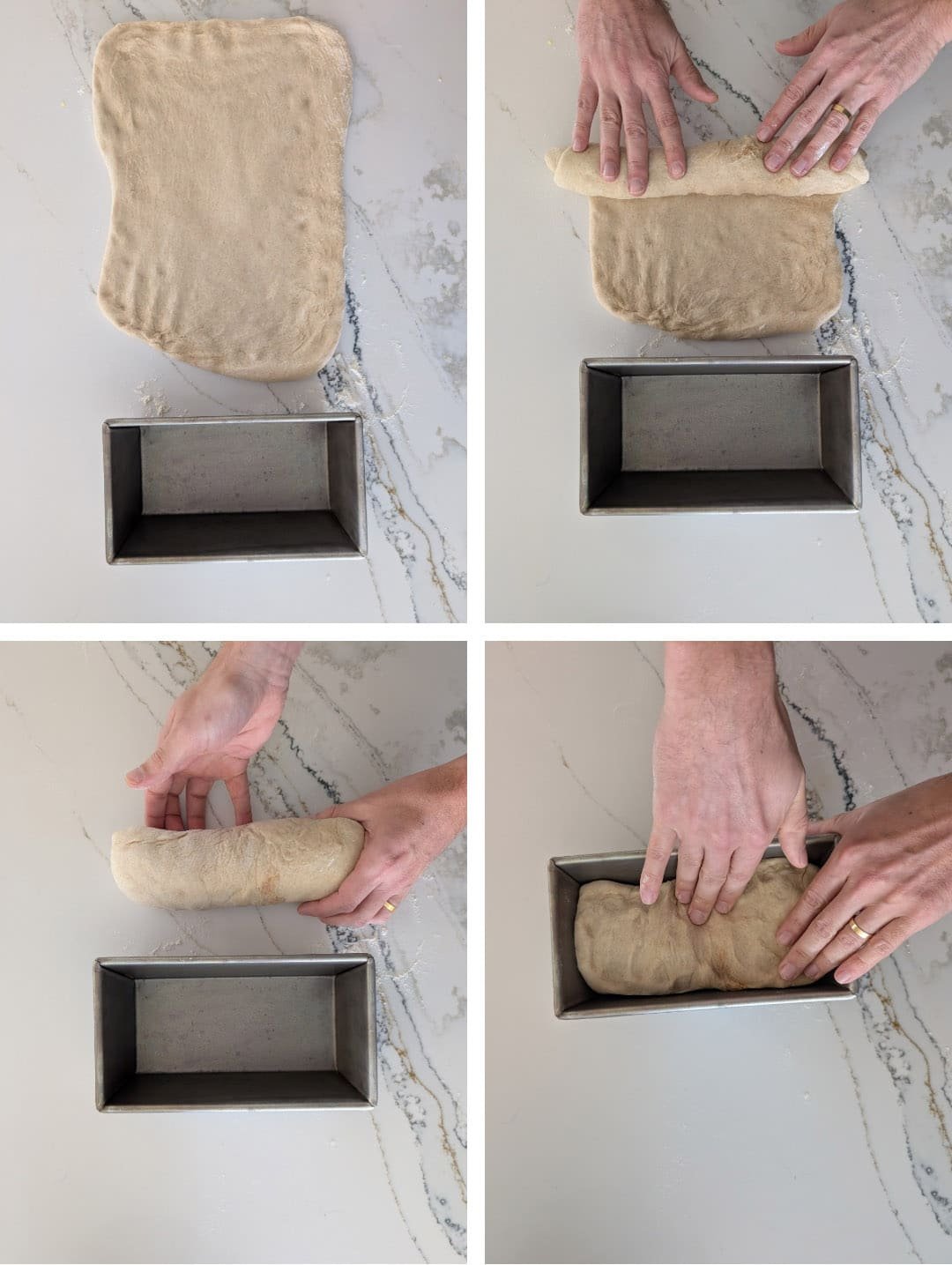 How to make sandwich bread step by step (shaping the loaf)